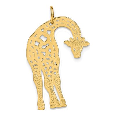 14K Yellow Gold Diamond-Cut Giraffe Pendant – view 4