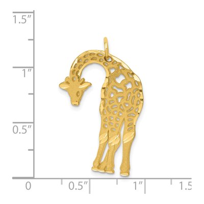 14K Yellow Gold Diamond-Cut Giraffe Pendant – view 5