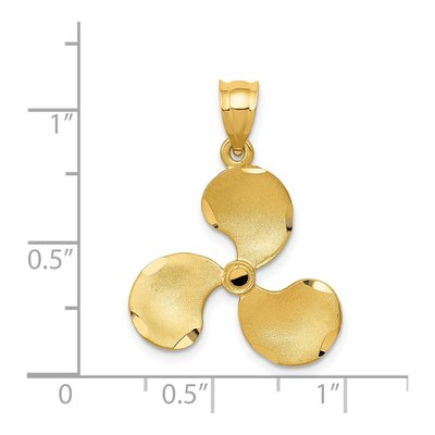 14K Yellow Gold Propeller Pendant – view 5