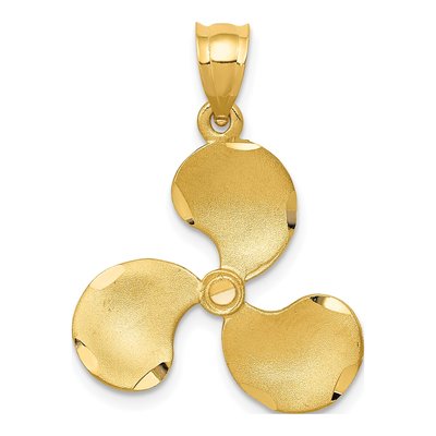 14K Yellow Gold Propeller Pendant