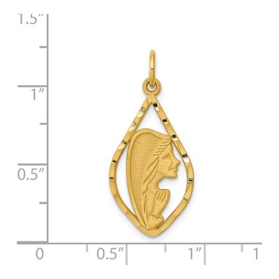 14K Yellow Gold Blessed Virgin Mary Pendant – view 5