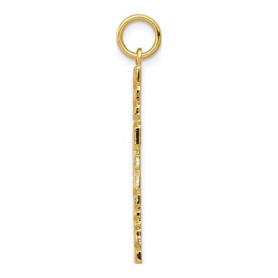14K Yellow Gold Nugget Style Cross Pendant – view 3