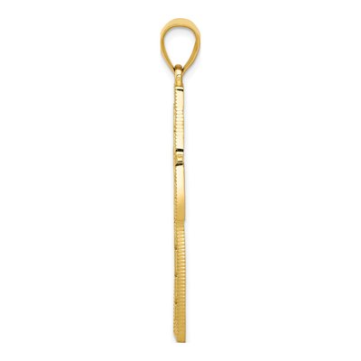 14K Yellow Gold Greek Key Filigree Cross Pendant – view 3