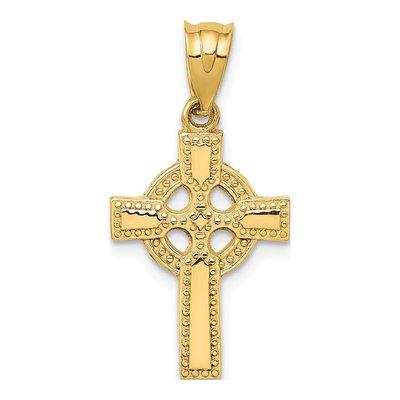 14K Yellow Gold Celtic Cross Pendant