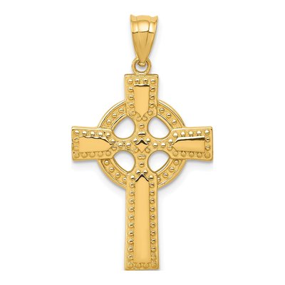 14K Yellow Gold Celtic Cross Pendant