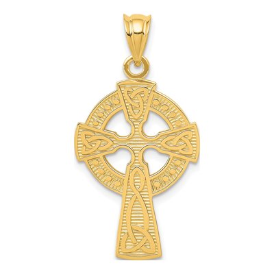 14K Yellow Gold Celtic Cross Pendant