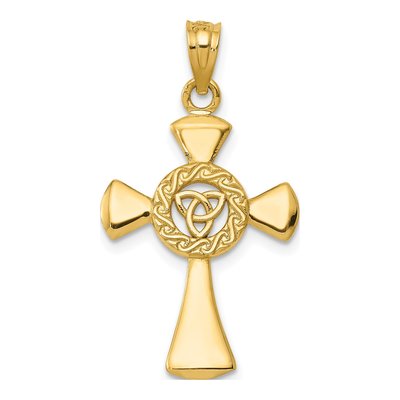 14K Yellow Gold Celtic Cross Pendant