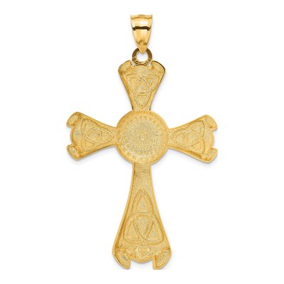 14K Yellow Gold Large Celtic Cross Pendant – view 4
