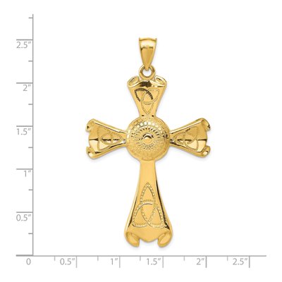 14K Yellow Gold Large Celtic Cross Pendant – view 5