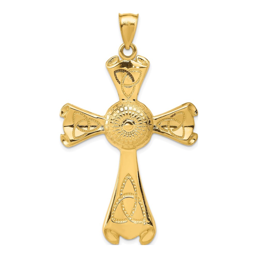 14K Yellow Gold Large Celtic Cross Pendant