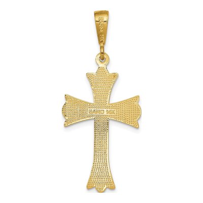 14K Yellow Gold Fleur de Lis Cross Pendant – view 5