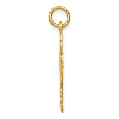 14K Yellow Gold Fleur de Lis Cross Pendant – view 3