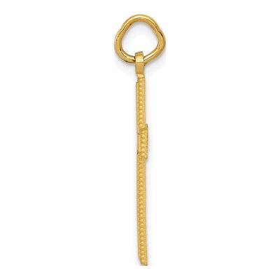 14K Yellow Gold Diamond-Cut Cross Pendant – view 3