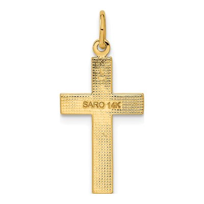 14K Yellow Gold Diamond-Cut Cross Pendant – view 4