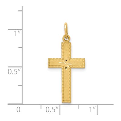 14K Yellow Gold Diamond-Cut Cross Pendant – view 5