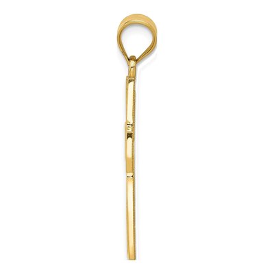 14K Yellow Gold Greek Key Filigree Cross Pendant – view 3