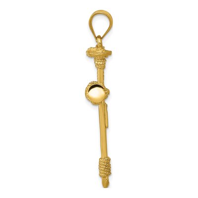 14K Yellow Gold Nail Cross Pendant – view 3