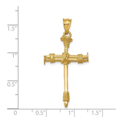 14K Yellow Gold Nail Cross Pendant – view 4