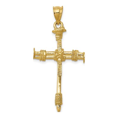 14K Yellow Gold Nail Cross Pendant – view 5