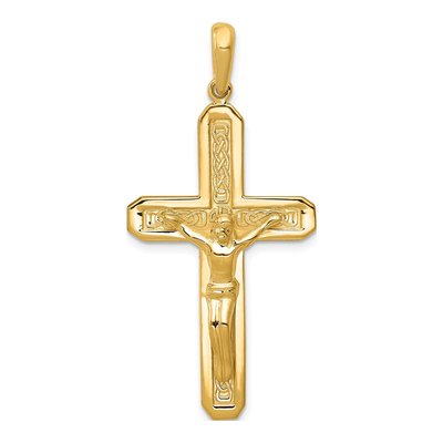 14K Yellow Gold Crucifix Pendant
