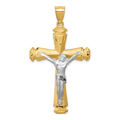 14K Two-Tone Gold Crucifix Pendant