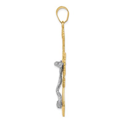 14K Two-Tone Gold Large Crucifix Pendant – view 3