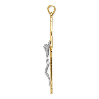 14K Two-Tone Gold Filigree Crucifix Pendant – view 2