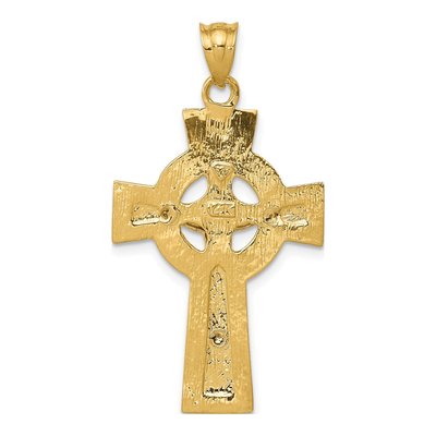 14K Two-Tone Gold INRI Celtic Crucifix Pendant – view 5