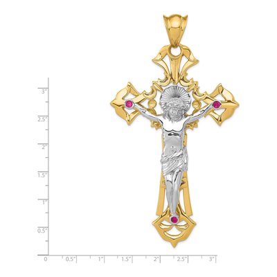 14K Two-Tone Gold CZ Large Pendant – view 4