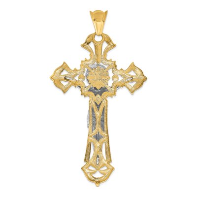 14K Two-Tone Gold CZ Large Pendant – view 5