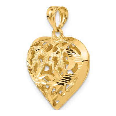14K Yellow Gold 3-D Heart Pendant – view 6