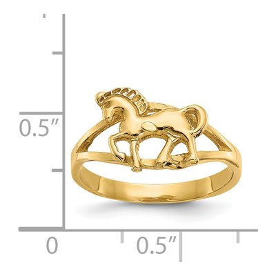 14K Yellow Gold Horse Ring – view 4