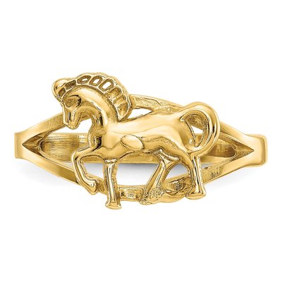 14K Yellow Gold Horse Ring – view 6