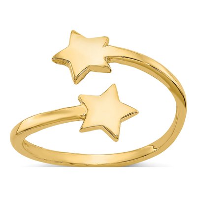 14K Yellow Gold Double Star Toe Ring