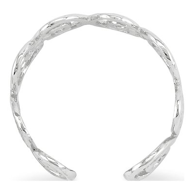 14K White Gold Scroll Toe Ring – view 4