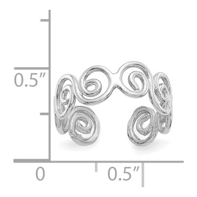 14K White Gold Scroll Toe Ring – view 7