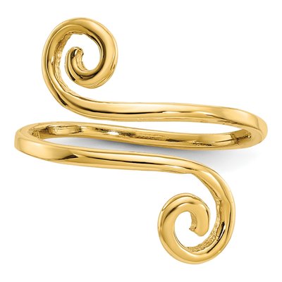 14K Yellow Gold Swirl Toe Ring – view 5