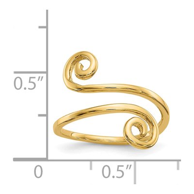 14K Yellow Gold Swirl Toe Ring – view 6