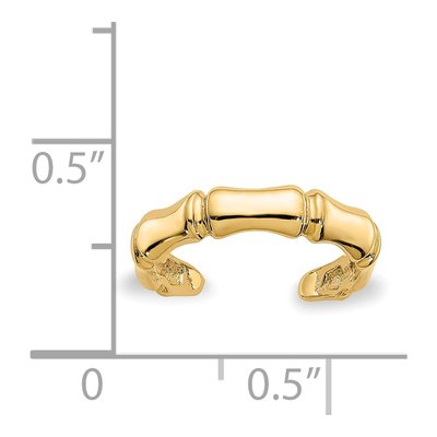 14K Yellow Gold Bamboo Toe Ring – view 5