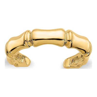 14K Yellow Gold Bamboo Toe Ring