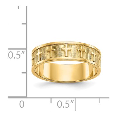 14K Yellow Gold 5mm Cross Band – view 4