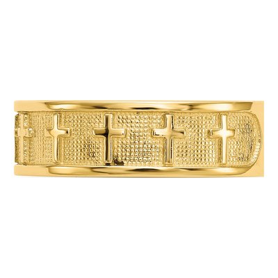 14K Yellow Gold 5mm Cross Band – view 5