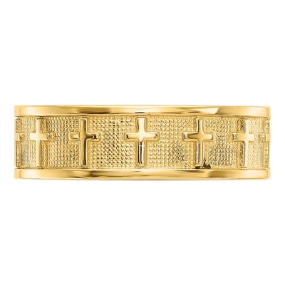 14K Yellow Gold 5mm Cross Band – view 6
