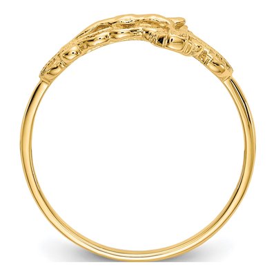 14K Yellow Gold Diamond-Cut Crucifix Ring – view 3