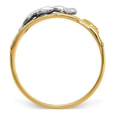 Men's 14K Two-Tone Gold Crucifix Ring – view 3
