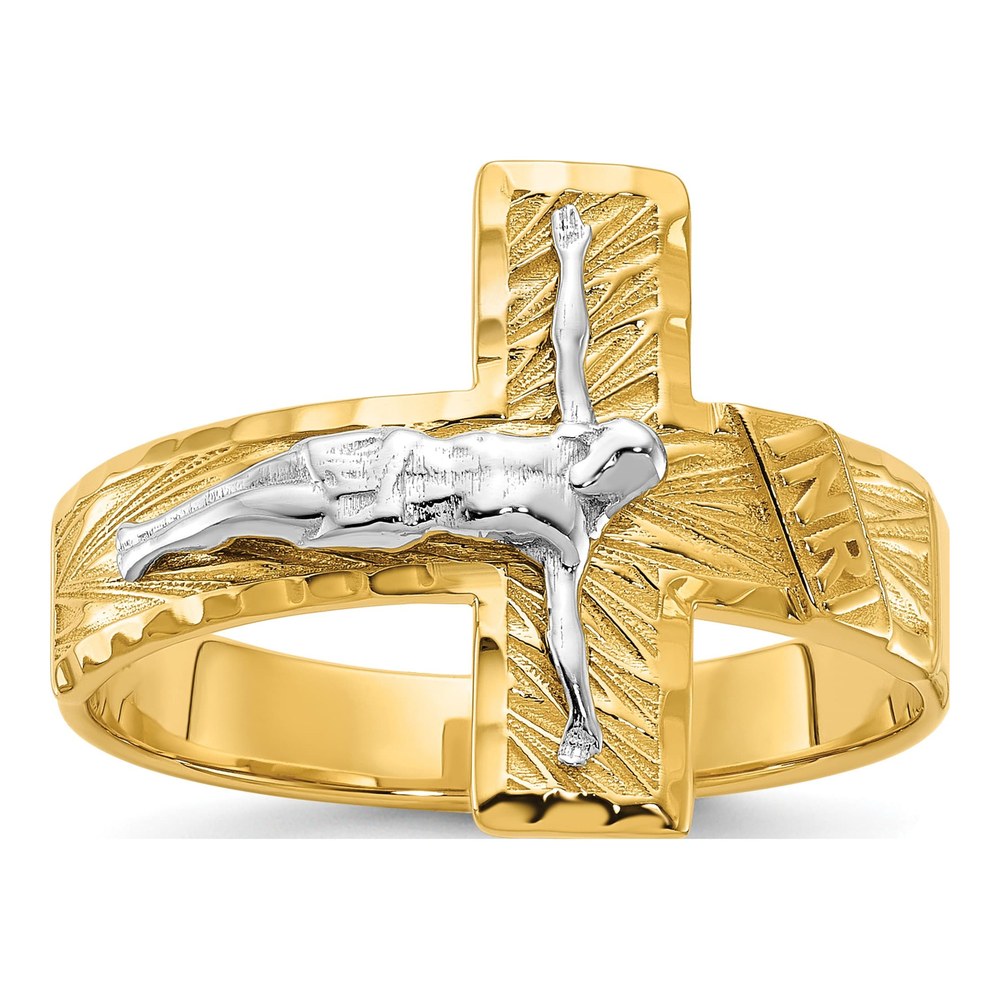 Men's 14K Two-Tone Gold Crucifix Ring