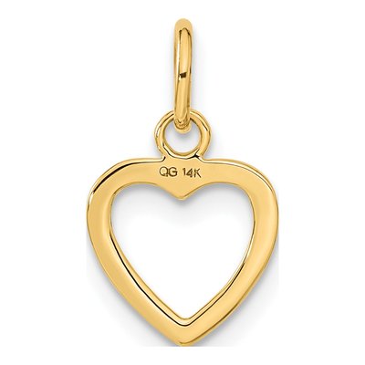 14K Yellow Gold Cut-Out Heart for Kids Pendant – view 4