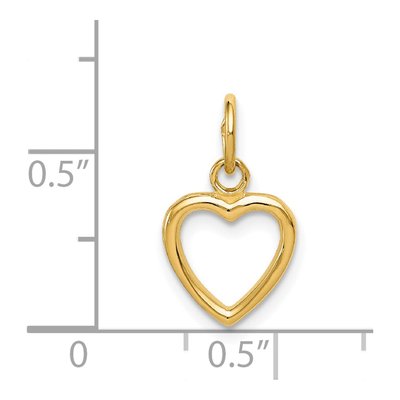 14K Yellow Gold Cut-Out Heart for Kids Pendant – view 5