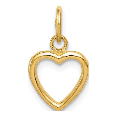 14K Yellow Gold Cut-Out Heart for Kids Pendant