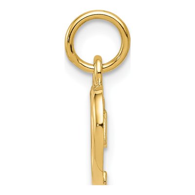 14K Yellow Gold Curved Heart for Kids Pendant – view 3